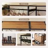 Hrinhom 47.2"W Acacia Wood Hanger, Freestanding Wardrobe with 2 Drawers and 4 Hooks - 4 of 4