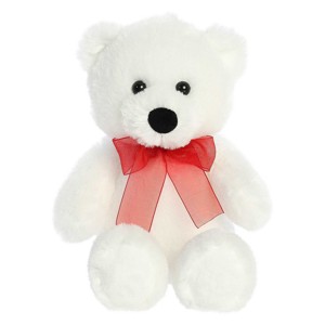 Aurora Small Bear Cuddly Stuffed Animal White 8" - 1 of 4