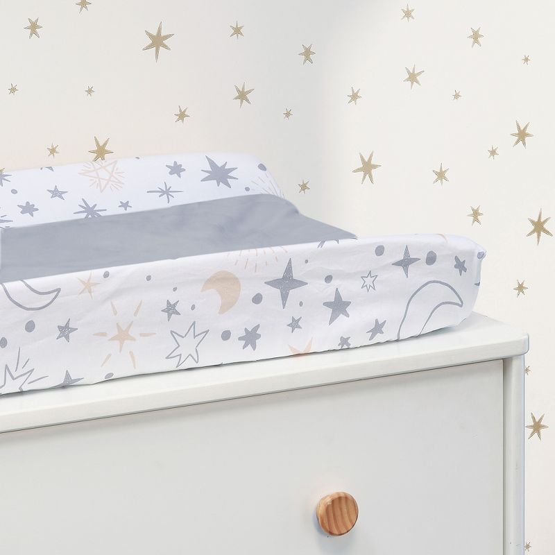 Lambs & Ivy Goodnight Moon White/Gray Changing Pad Cover - Moons/Stars, 4 of 6