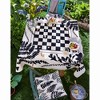 tagltd Fern Black and Ivory CheckerboardTablecloth, 60"L x 60"W. - 2 of 2