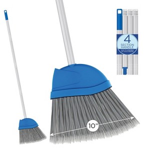 Angle Broom, Indoor, 9.25" W, Smaller Style - Made w/ Recycled Soda Bottle Bristles & Aluminum, has Swivel Hang Cap for Storage, by LOLA, 1 Pack - 1 of 4