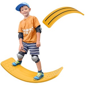 Qaba 32.3" Balance Board Wobble Board for Kids Toddlers, Curvy Rocker Board, Montessori Waldorf Toy, Ages for 3-6 Years Old - 1 of 4