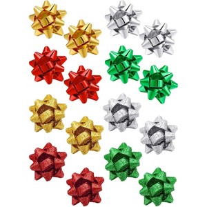 8 Pairs Glitter Christmas Bow Stud Earrings, Holiday Jewelry Set for Women. - 1 of 4