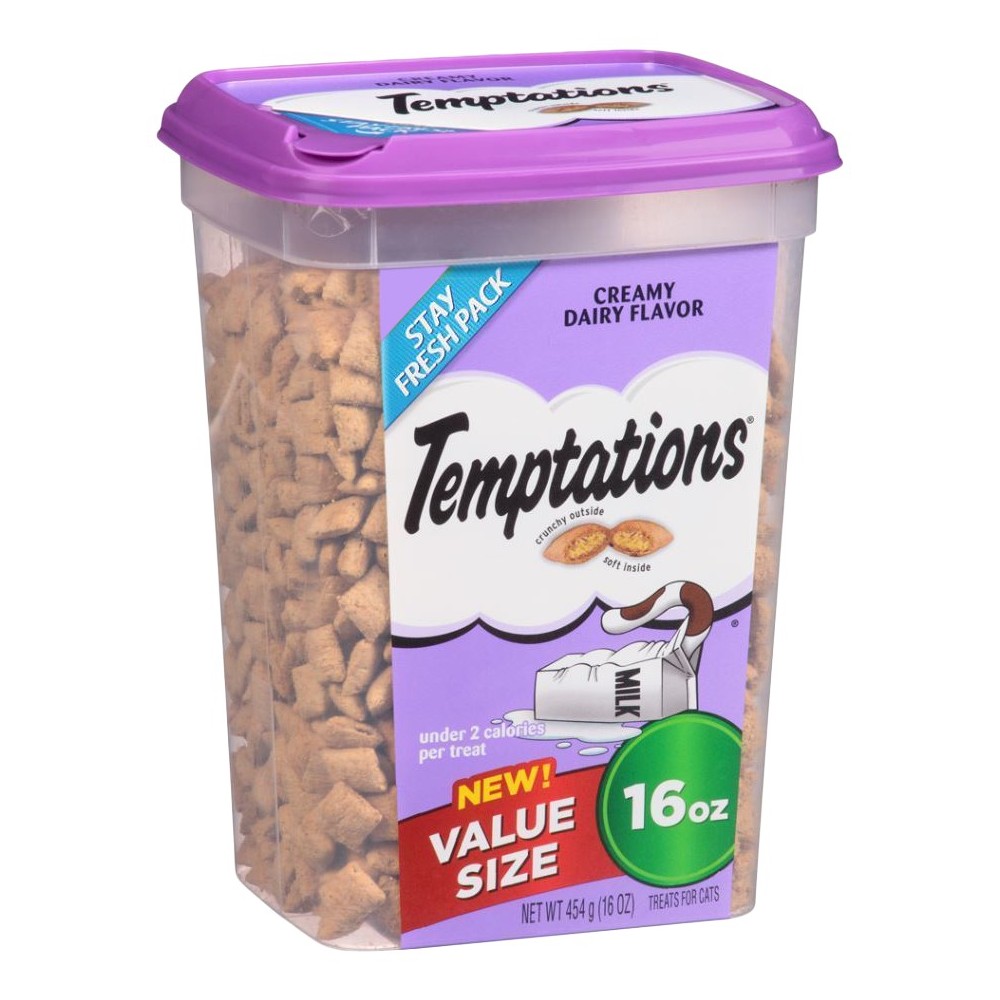 (Best By:08/2025)(Case of 4)Whiskas Temptations Value Size Creamy Dairy, 16oz