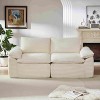 Dexmalle Modern Corduroy Comfy Loveseats Sofa,White - 3 of 4