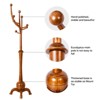 Bekrvio Coat Rack Freestanding Wood Tree Rack with 8 Hooks, Teak - 3 of 4