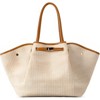 FATMOON Women's Straw Tote Bag for Dumpling Purse Summer Beach Shoulder Bag Large Capacity Handbag with Leather Top Handles - Off white - 2 of 4
