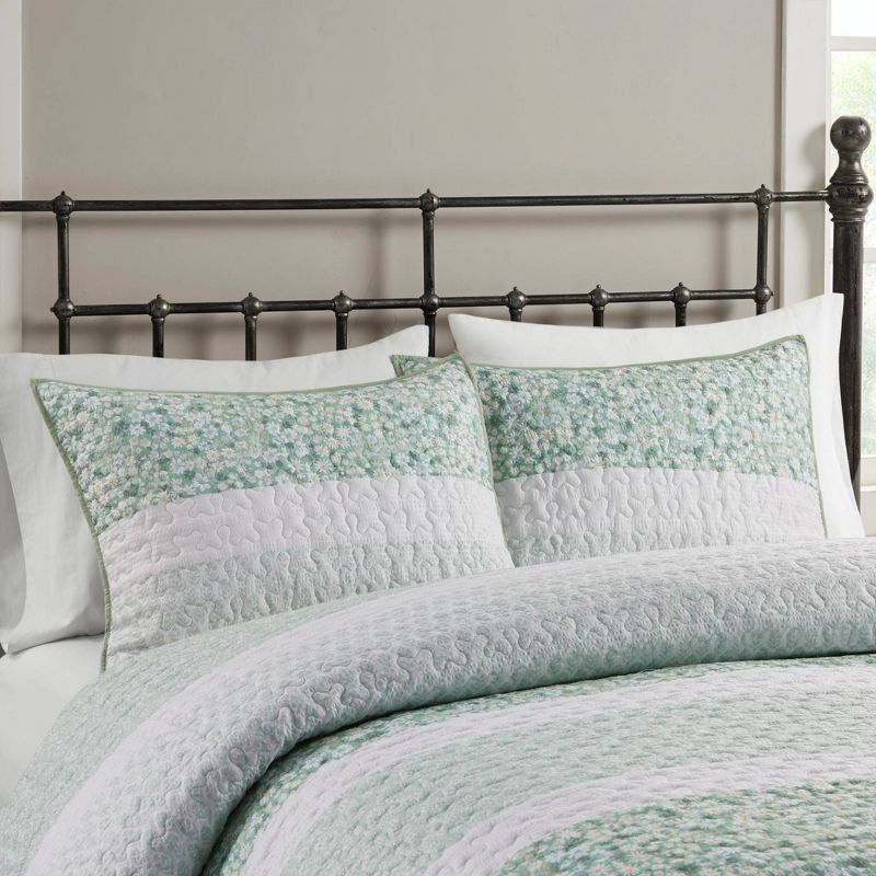 Madison Park 4pc Tulia Seersucker Quilt Bedding Set with Throw Pillows Green, 5 of 13