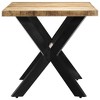 vidaXL Dining Table 55.1 inches x27.6 inches x29.5 inches  Solid Rough Mango Wood - 3 of 4