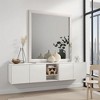 Royal Hampton Dresser Vanity Mirror, 39 Inch Modern Style White Wood Frame - 2 of 4
