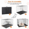 Musment Dog Crate with Double Doors - Enhanced Metal Foldable Pet Cage with Divider Panel & Removable Tray, Portable Extra Large Kennel for Black - 4 of 4