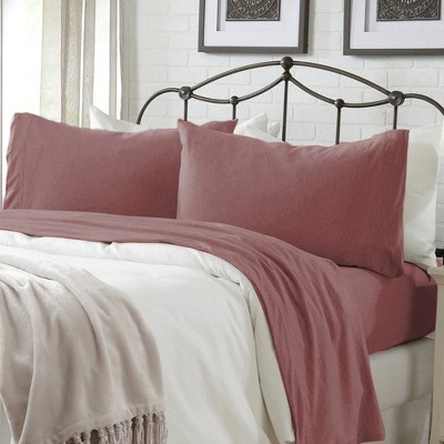 Ultra-Soft Cotton Heathered Melange Jersey Knit Sheet Set - Great Bay Home