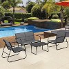 Jojoka 4 Piece Patio Conversation Set with Loveseat and Glass Top Coffee Table for Balcony/Backyard - 2 of 4