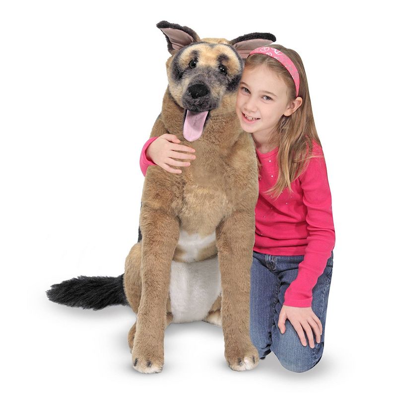 Melissa &#38; Doug Giant German Shepherd - Lifelike Stuffed Animal Dog  (over 2 feet tall), 1 of 11