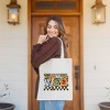 City Creek Prints Thankful Vibes Checkered Canvas Tote Bag - 15x16 - Natural - 2 of 2