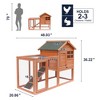 GDFStudio Walter Outdoor 48" Solid Wood Rabbit House with Removable Tray For Small Animal - 3 of 4