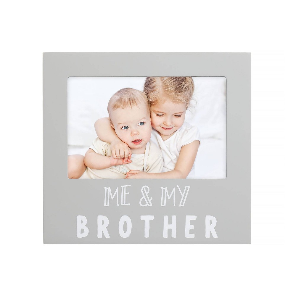 Photos - Photo Frame / Album Pearhead Me And My Brother Sentiment Frame - Gray 4"x6": Wood Frame, Modern Decor Style, Easel Back 