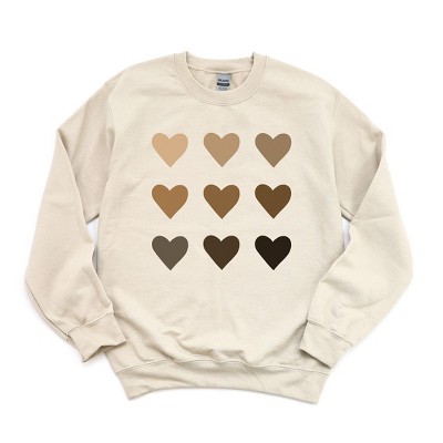 Simply Sage Market Women's Graphic Sweatshirt Melanin Hearts