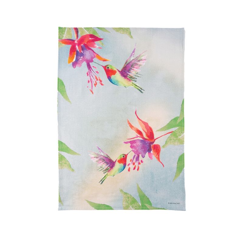 C&F Home Red Hummingbirds Printed Cotton Flour Sack Kitchen Towel, 1 of 6