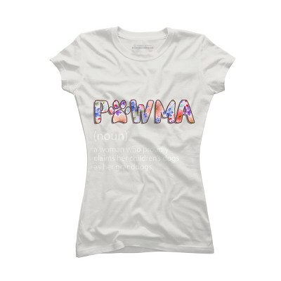 Junior's Design By Humans Grandmother Loves Grandogs Pawma By littlesenh1 T-Shirt