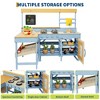 2 in 1 Outdoor Wood Mud Kitchen for Kids, Wooden Play Kitchen w/Picnic Table, Removable Sink & Faucet, Toddler Playset for for Children Ages 3+ - 3 of 4