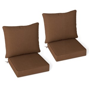 Tangkula 2PCS Deep Seat Chair Cushion Pads Set Indoor/Outdoor w/ Rope Belts - 1 of 4