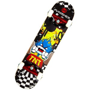 Punisher TNT Skateboard with 7 Layer Canadian Maple Double Kick Concave Deck & ABEC-7 High Speed Bearings (Yellow) - 1 of 2
