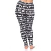 Women's Plus Size Printed Leggings - One Size Fits Most Plus - White Mark - 3 of 3