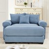 Modern Corduroy Accent Chair with Ottoman, Oversized Deep Seating Cloud Sofa for Living Room or Reading Nook – The Pop Home - 3 of 4