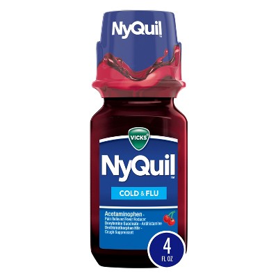 Vicks NyQuil Cherry Cold & Flu Liquid, 4 FL OZ