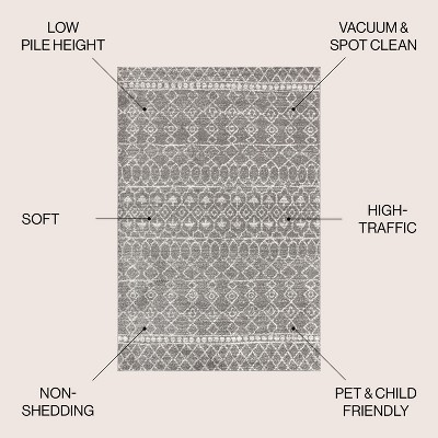 Gray and Ivory Moroccan Beni Souk Area Rug