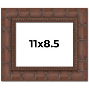 PosterPalooza | 11x8.5 Wide Bamboo Picture Frame, UV Acrylic, 4 Finishes - Brown, Black, Silver, and Natural - 1 of 4