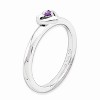 Black Bow Jewelry Sterling Silver Stackable Expressions Amethyst 6mm Heart Ring - 3 of 4