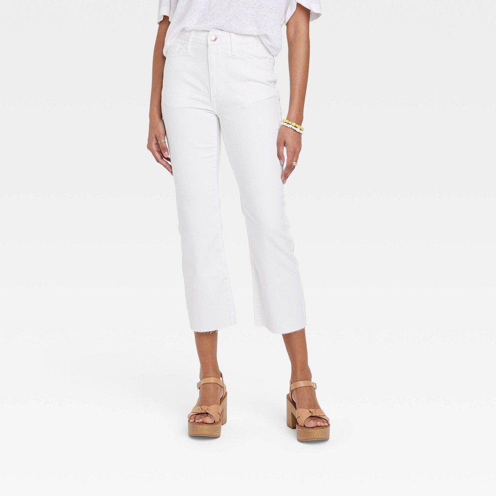 Women's High-Rise Bootcut Jeans - Universal Thread™ White 8 Long