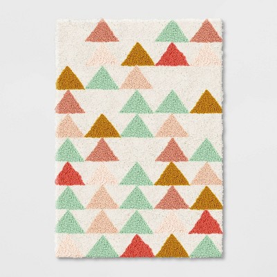 5'x7' Triangle Shag Rug Pink/Mint - Pillowfort™