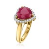 Ross-Simons 4.20 Carat Ruby Heart Ring With .34 ct. t.w. Diamonds in 14kt Yellow Gold Size 7 - 3 of 4