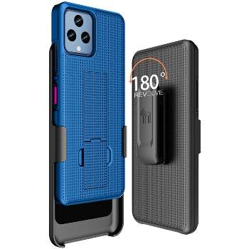 Nakedcellphone Combo for T-Mobile REVVL 6X 5G (2023) / REVVL 6 5G (2022) - Case with Stand and Belt Clip Holster