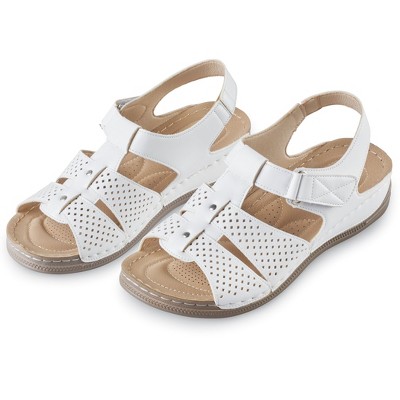 Collections Etc Decorated Adjustable Soft Padded Insoles Sandals