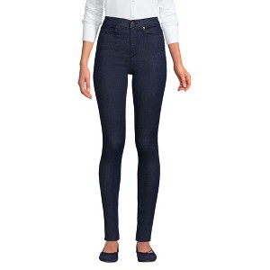 Lands' End Women's High Rise Adaptive Lycra Skinny Jeans - 1 of 4