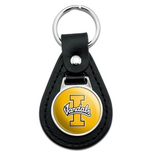 University of Idaho Primary Logo Black Leather Keychain - 1 of 4