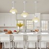 KAISITE 11.8in Rattan Pendant Light with Frosted Glass Globe & Brass Canopy - Boho Coastal Kitchen Island Dining Room Hanging Light - 4 of 4