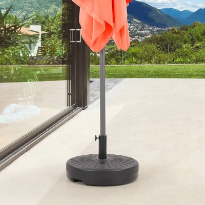 Heavy Duty Round Gray Metal Patio Umbrella Base