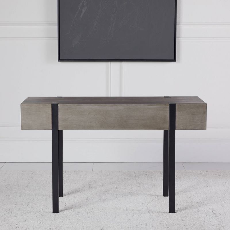 Cole Wood and Metal Modern Farmhouse Sofa Console Table Dark Gray - Abbyson Living, 3 of 11