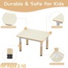 Kids Table & 4 Chairs Set Kids Study Table and Chair Set w/Graffiti Desktop & Non-Slip Legs, Height Adjustable Toddler Activity Table - 4 of 4