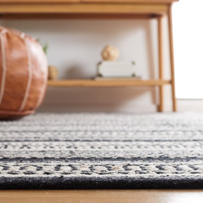 Coastal Breeze Black and Ivory Cotton Flatweave 3'x5' Rug