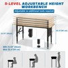 Height Adjustable Workbench, 2000 LBS Load Capacity Wood Work Station with Pegboard, Rolling Mobile Work Table for Garage Workshop - 4 of 4