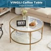 VINGLI Double Coffee Table Round Glass 78*78*49Cm - 4 of 4