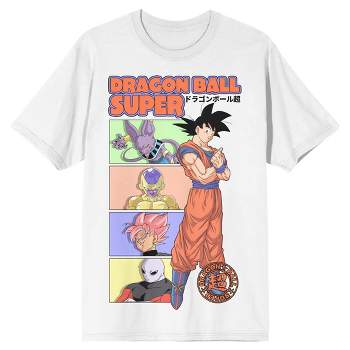 Dragon Ball Z Goku and Villains Men's White Vintage Graphic Tee Shirt
