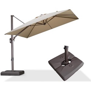 PURPLE LEA Cantilever Patio Umbrella with Base Included Square Umbrella with 360° Rotation and Aluminum Offset Hanging Outdoor Umbrella - 1 of 1