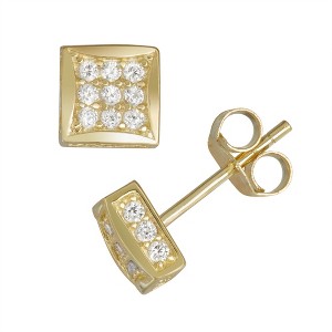 Designs By Gioelli 14K Gold Over Sterling Silver Cubic Zirconia Stud Earrings - 1 of 2